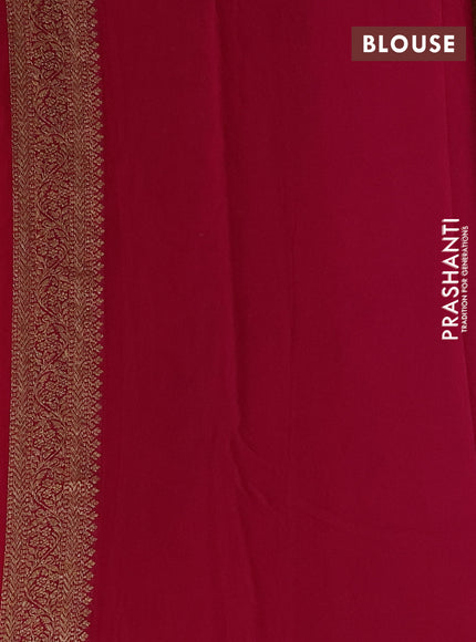 Banarasi georgette saree orange and pink with allover thread & zari weaves and woven border