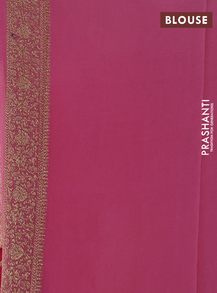 Banarasi georgette saree pink and pastel pink with allover woven buttas and woven border