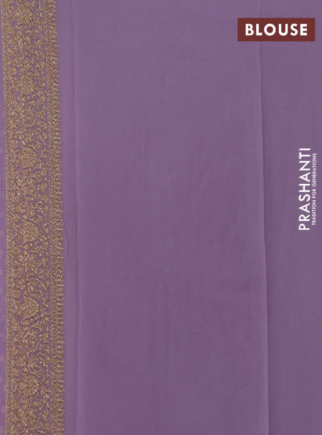 Banarasi georgette saree wine shade and lavender with allover woven buttas and woven border