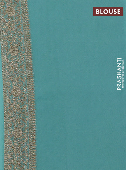Banarasi georgette saree peacock blue and teal blue with allover woven buttas and woven border
