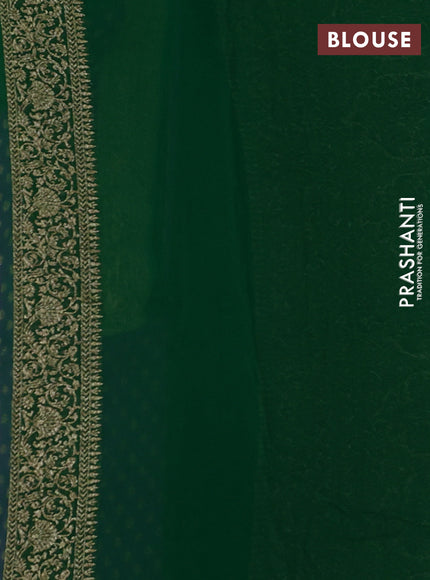 Banarasi georgette saree violet and green with allover woven buttas and woven border