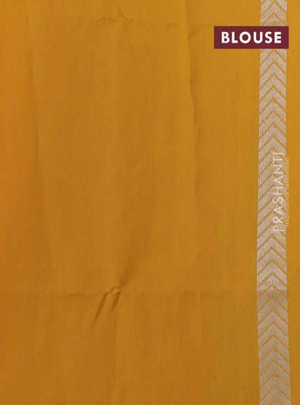 pink and mango yellow Banarasi kora jamdhani silk saree