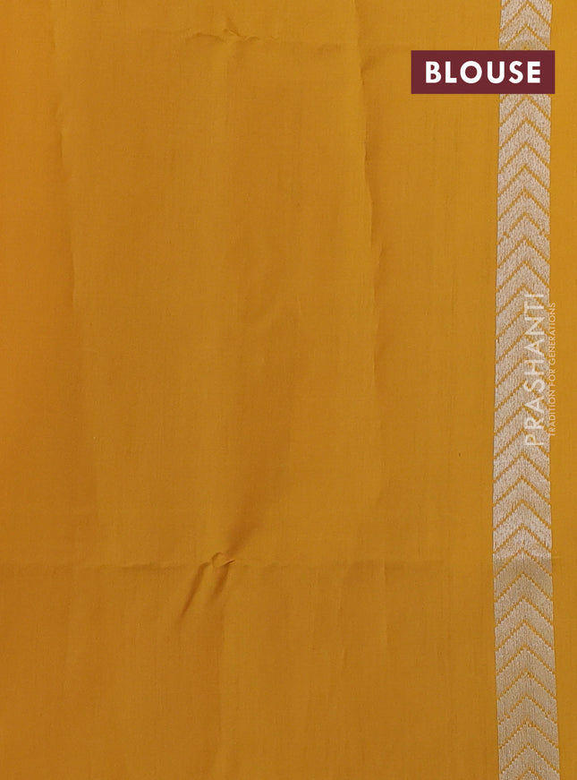 pink and mango yellow Banarasi kora jamdhani silk saree