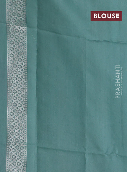 pastel pink and teal blue Banarasi kora jamdhani silk saree