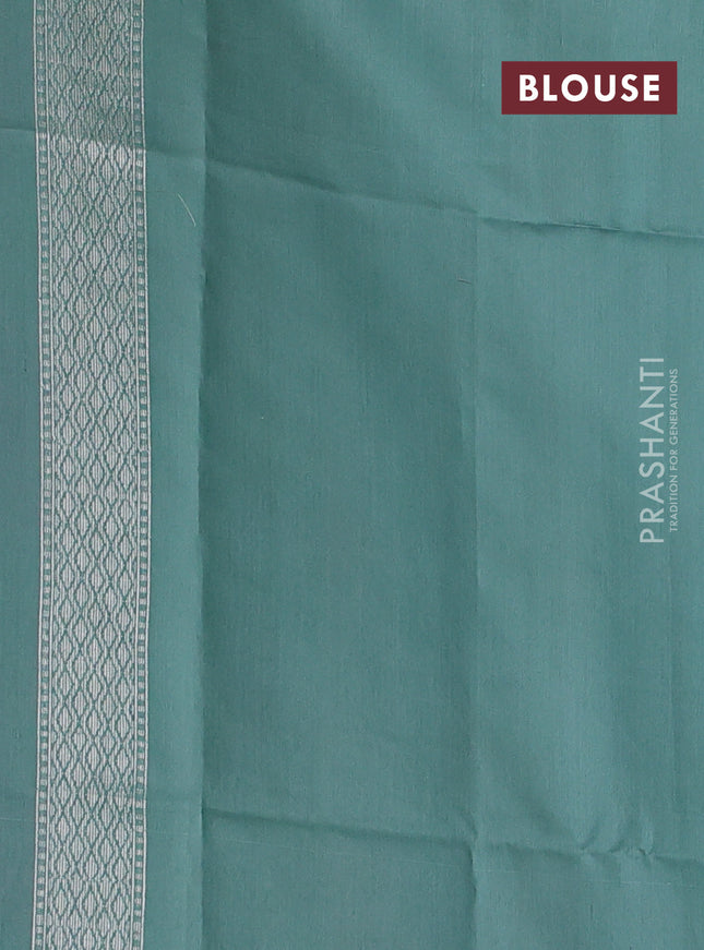 pastel pink and teal blue Banarasi kora jamdhani silk saree