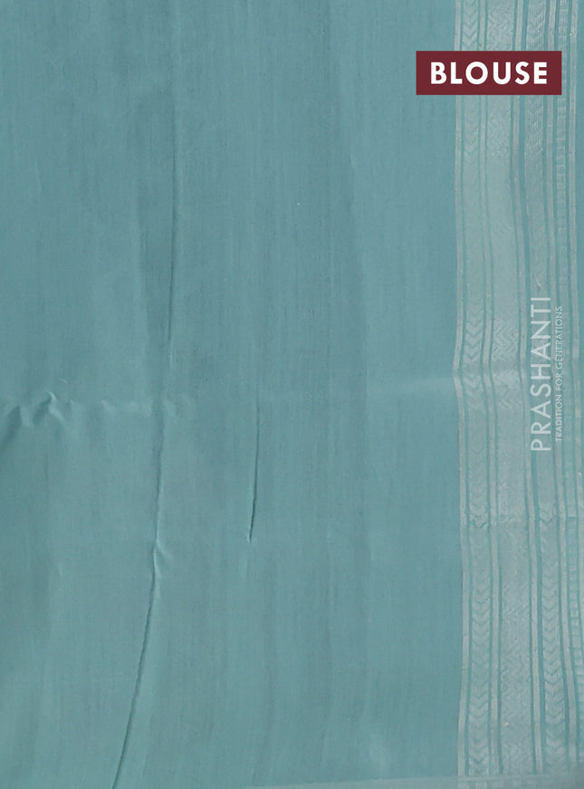 lavender and teal blue Banarasi kora jamdhani silk saree