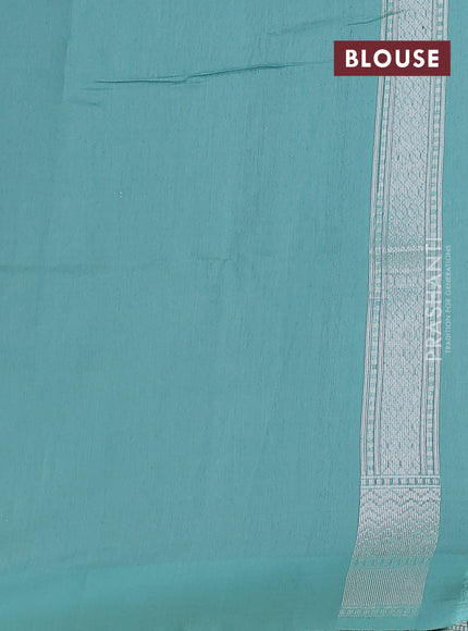 grey and teal blue Banarasi kora jamdhani silk saree