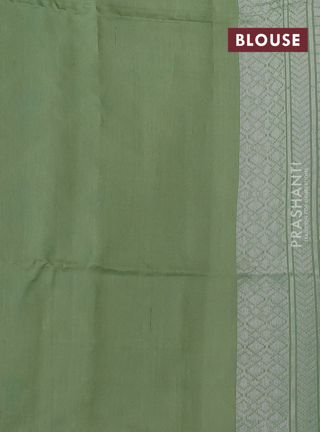 yellow and pastel green Banarasi kora jamdhani silk saree