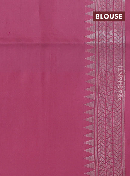 teal shade and peach pink Banarasi kora jamdhani silk saree