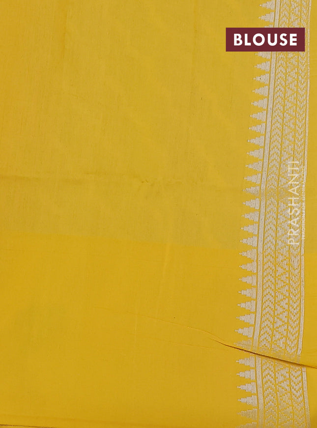 peach orange and yellow Banarasi kora jamdhani silk saree