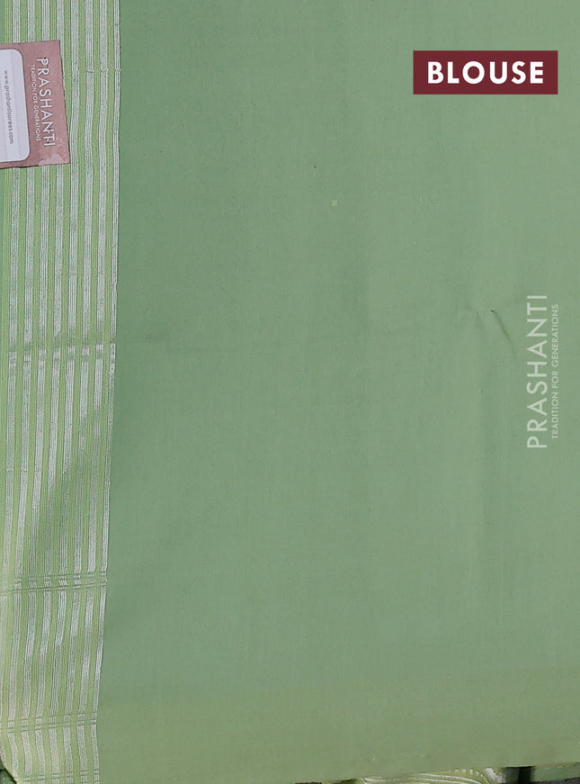 teal green shade and pista green Banarasi kora jamdhani silk saree