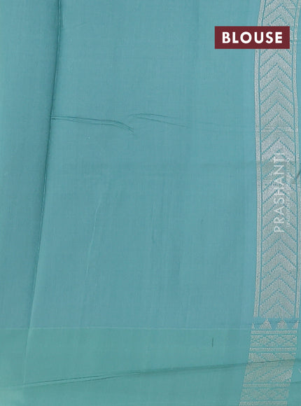 grey and teal blue Banarasi kora jamdhani silk saree