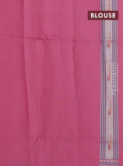 pastel peach and peach pink Banarasi kora jamdhani silk saree