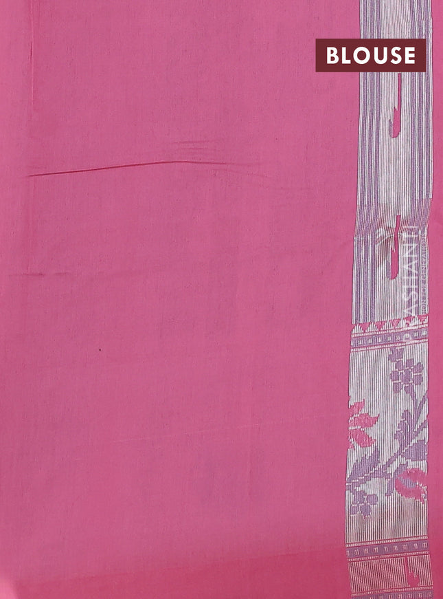 teal shade and pink Banarasi kora jamdhani silk saree