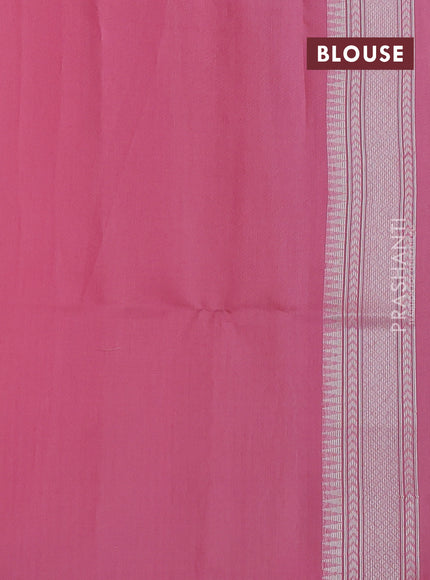 multi colour and peach pink Banarasi kora jamdhani silk saree