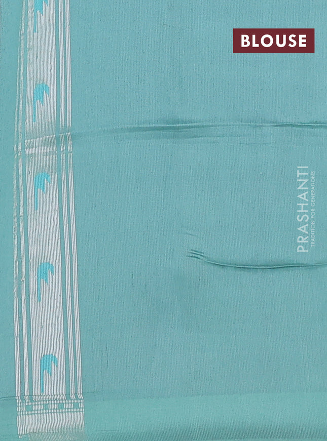 pastel pink and teal blue Banarasi kora jamdhani silk saree