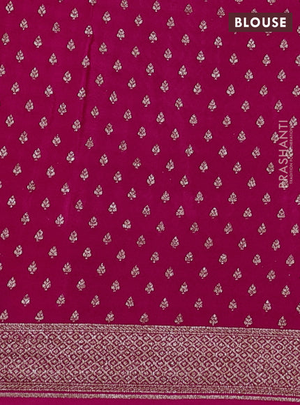 Banarasi crepe saree pink with allover geometric weaves and woven border