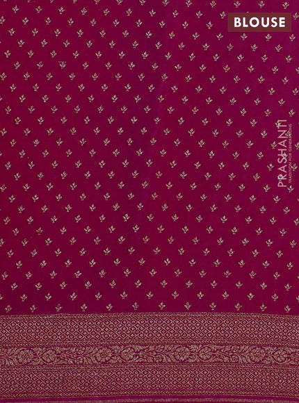 Banarasi crepe saree pink with allover geometric weaves and woven border