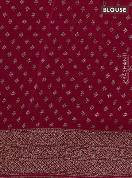 Banarasi crepe saree pink with allover geometric weaves and woven border