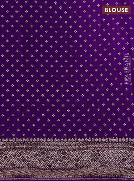 Banarasi crepe saree violet with allover geometric weaves and woven border