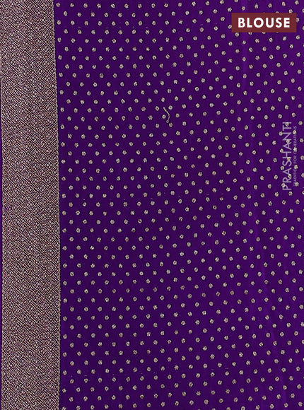 Banarasi crepe saree violet with woven buttas in borderless style