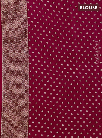 Banarasi crepe saree pink with woven buttas in borderless style