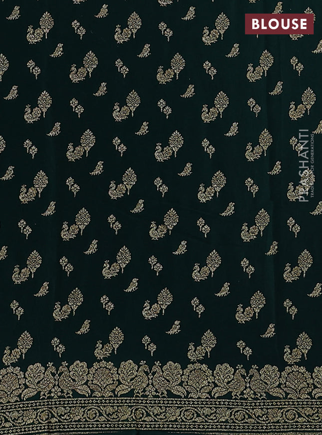 Banarasi crepe saree lime yellow and green with woven buttas and woven border