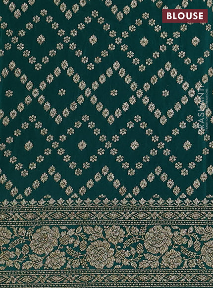 Banarasi crepe saree violet and teal green with woven buttas and woven border