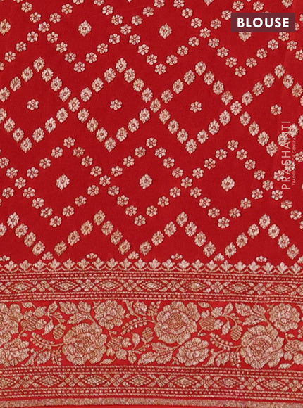 Banarasi crepe saree purple and red with woven buttas and woven border