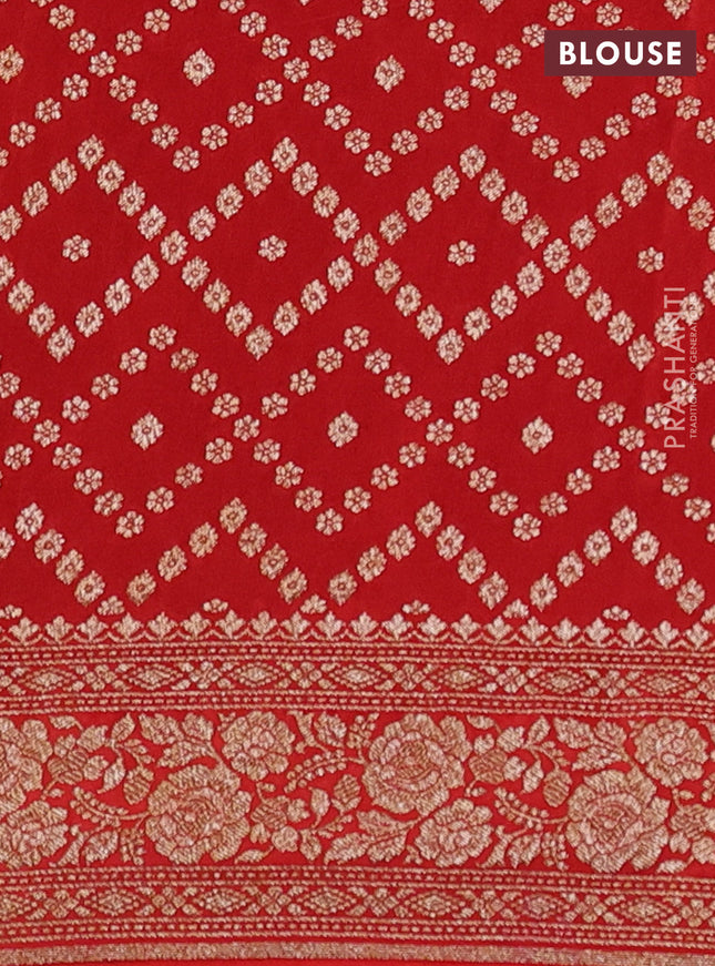 Banarasi crepe saree purple and red with woven buttas and woven border