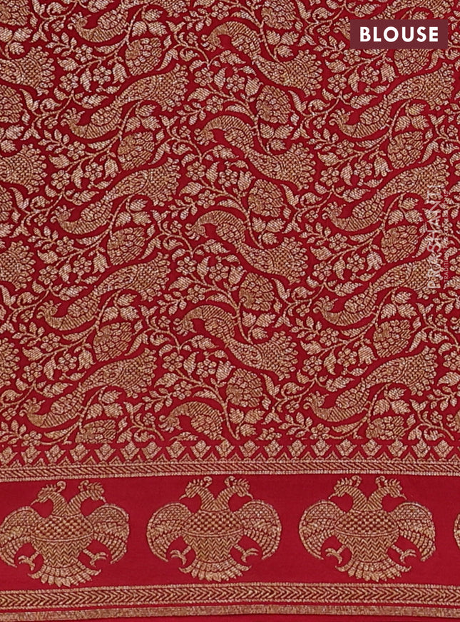 Banarasi crepe saree black and maroon with woven buttas and woven border