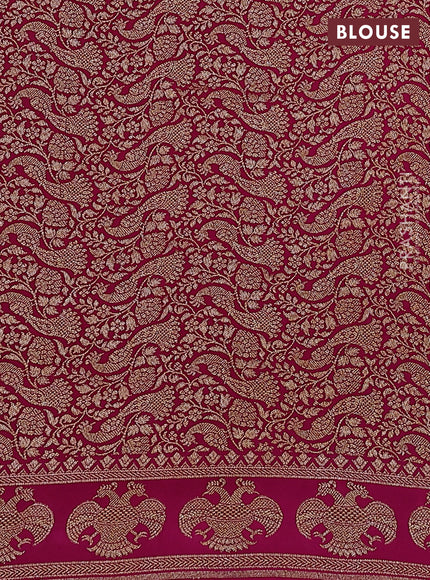 Banarasi crepe saree purple and pink with woven buttas and woven border