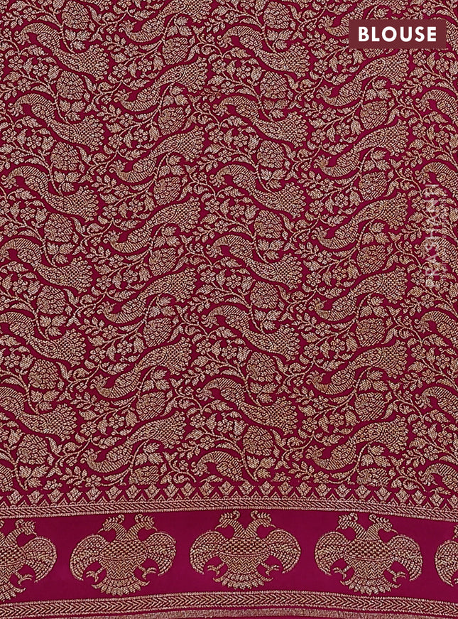 Banarasi crepe saree purple and pink with woven buttas and woven border