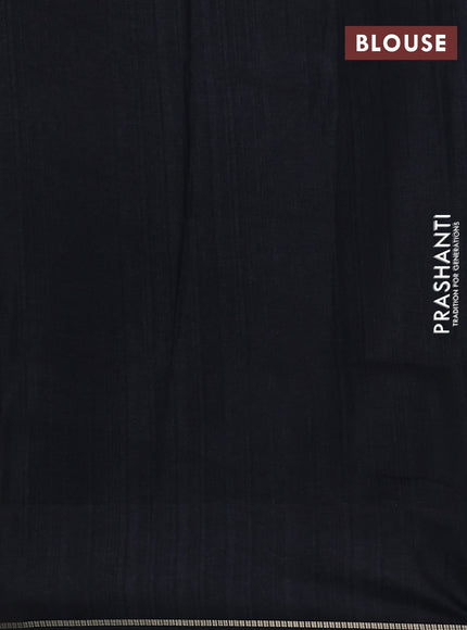 Semi tussar saree black with allover zari checked pattern and embroidery border