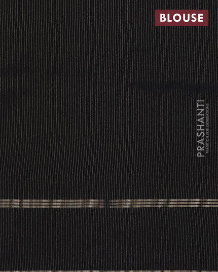 Semi tussar saree black with zari woven buttas and zari woven embroidery butta border