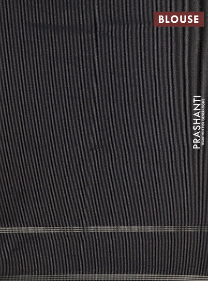 Semi tussar saree black with zari woven buttas and zari woven embroidery butta border