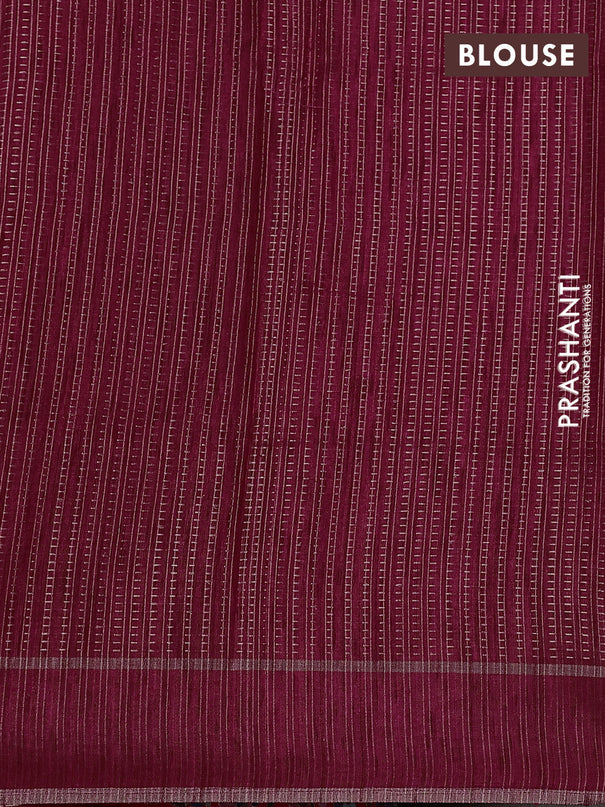 Semi tussar saree pink with zari weaves and embroidery border