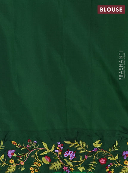 Pure gadwal silk saree pink and green with zari woven buttas and temple design embroidery border