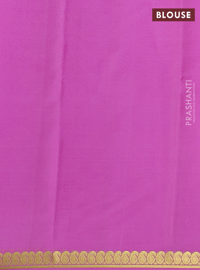 Pure mysore silk saree light pink with plain body and zari woven border