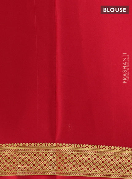 Pure mysore silk saree black and red with plain body and zari woven border