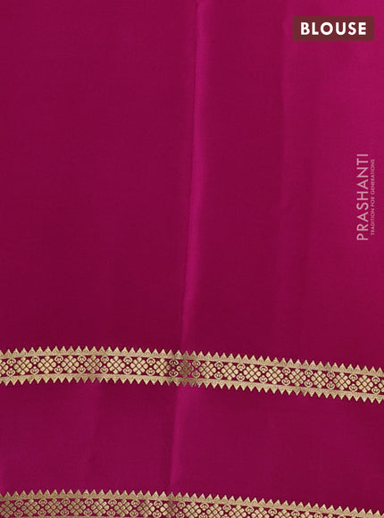 Pure mysore silk saree coffee brown and pink with plain body and rettapet zari woven border