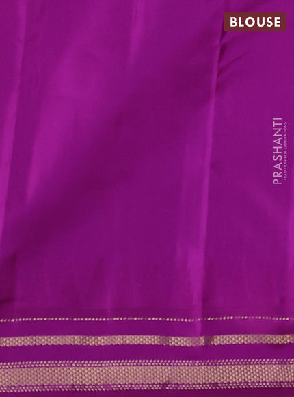 Pure kanchipuram silk saree khaki shade with zari woven buttas and ganga jamuna border
