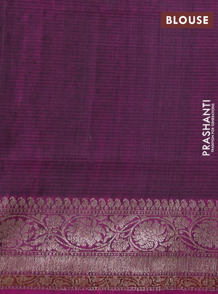 Banarasi dupion silk saree black and purple with thread & zari woven floral buttas and woven border