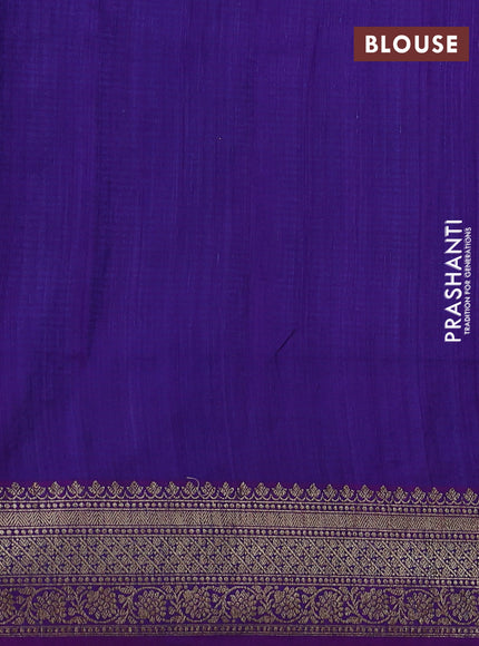 Banarasi dupion silk saree dual shade of bluish green and purple with thread & zari woven buttas and woven border