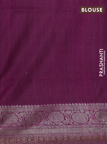 Banarasi dupion silk saree wine shade and magenta pink with thread & zari woven buttas and woven border