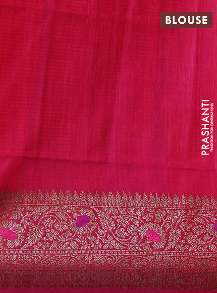 Banarasi dupion silk saree red and pink with allover thread & zari floral weaves and woven border