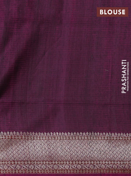 Banarasi dupion silk saree black and purple with allover thread & zari floral weaves and woven border