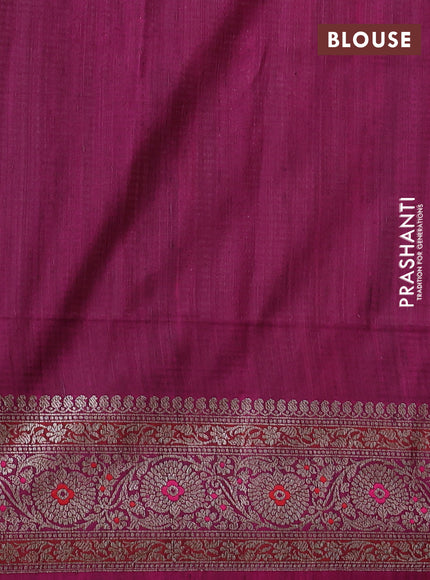 Banarasi dupion silk saree wine shade and magenta pink with allover thread & zari floral weaves and woven border