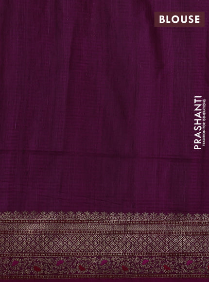 Banarasi dupion silk saree wine shade and magenta pink with allover thread & zari floral weaves and woven border