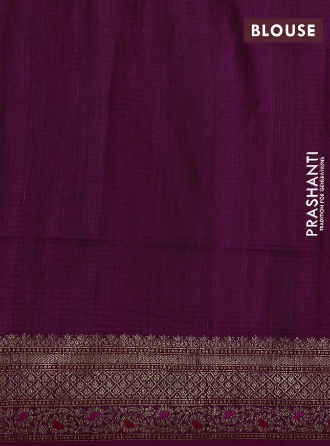 Banarasi dupion silk saree wine shade and magenta pink with allover thread & zari floral weaves and woven border